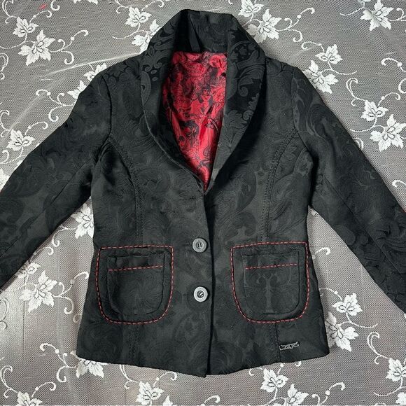 Desigual Black Brocade Blazer - Picture 5 of 15